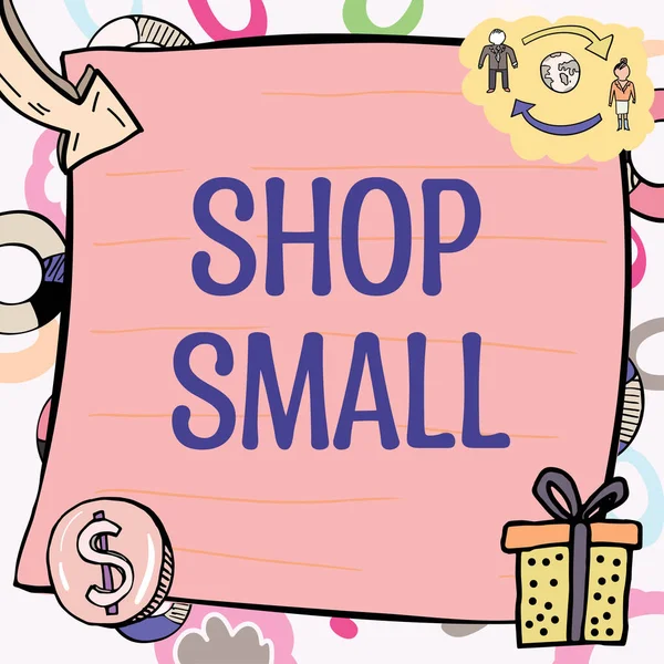 Handschrift Shop Small Business Idee Landelijke Beweging Die Elke Dag — Stockfoto