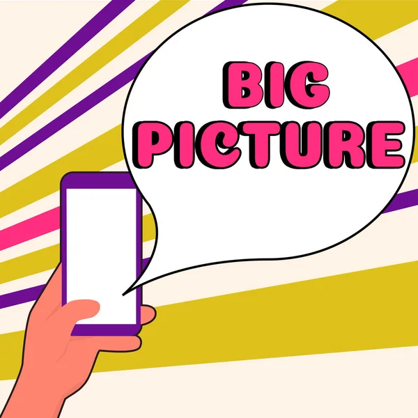 Handschriftlicher Text Big Picture Business Präsentiert Die Wichtigsten Fakten Über — Stockfoto