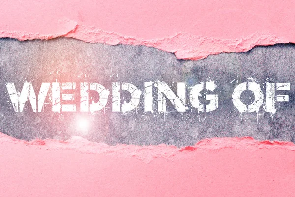 Señal Escritura Mano Wedding Escaparate Negocios Anunciando Que Hombre Mujer —  Fotos de Stock