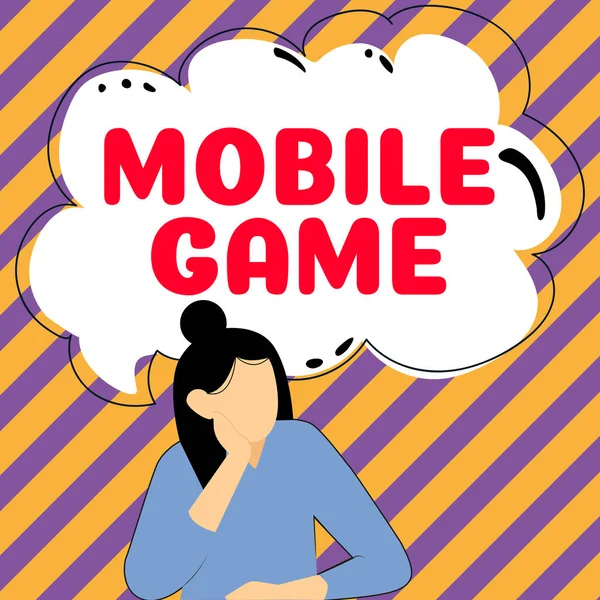 Sign Weergeven Van Mobile Game Business Concept Zijn Vermakelijke Programma — Stockfoto