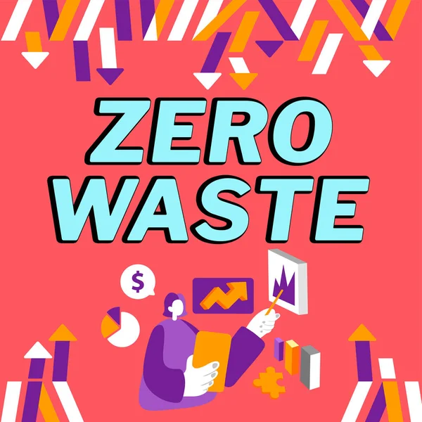 Didascalia Testo Che Presenta Zero Waste Word Scritto Sulla Responsabilità — Foto Stock