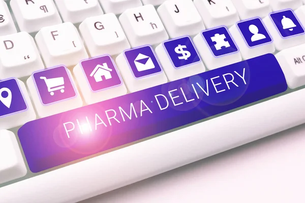 Text Sign Showing Pharma Delivery Business Approach Getting Your Prescriptions — Stock Photo, Image
