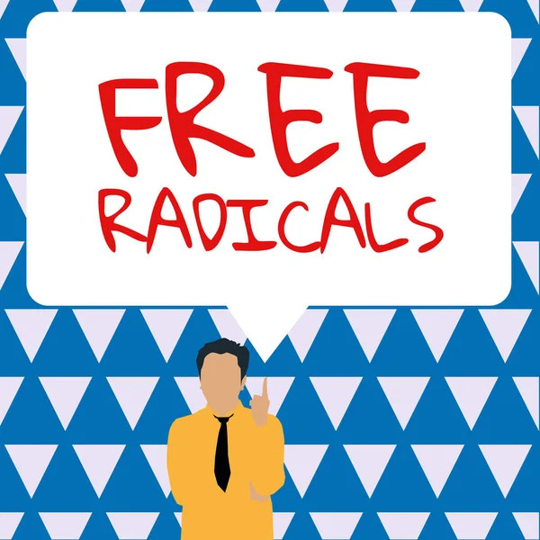 Έμπνευση Που Δείχνει Σημάδι Free Radicals Επιχειρηματική Έννοια Που Παράγεται — Φωτογραφία Αρχείου