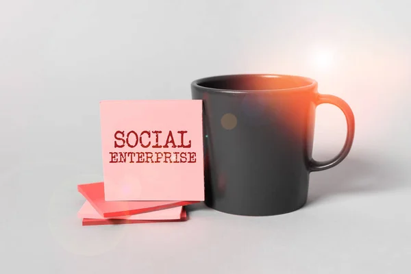 Conceptual caption Social Enterprise, Business showcase Business that makes money in a socially responsible way