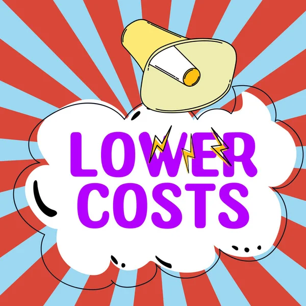 标牌显示成本低 商业展示企业设置低价格以增加产品需求 — 图库照片