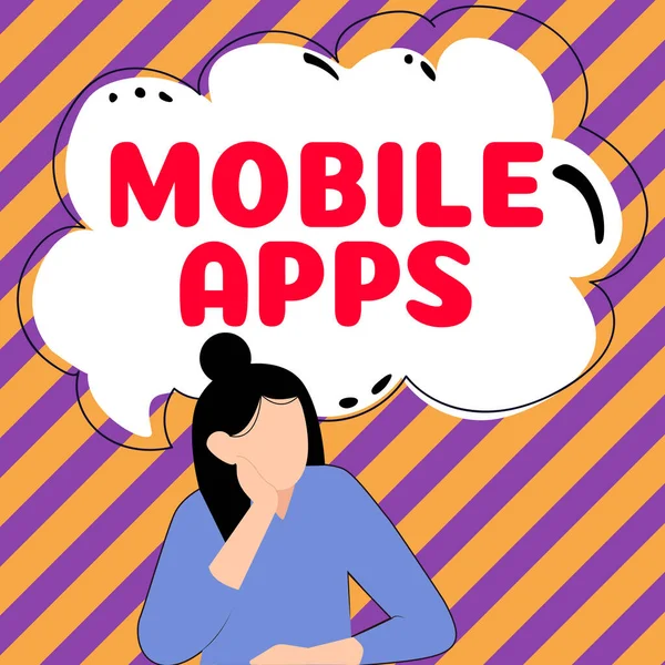 Sign Displaying Mobile Apps Üzleti Ötlet Kis Programok Készülnek Telefonok — Stock Fotó