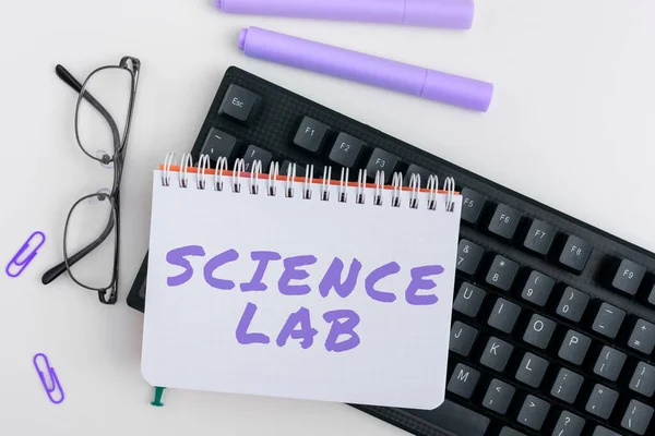 Handschriftzeichen Science Lab Konzeptionelle Foto Spezielle Einrichtung Experimente Durchgeführt Werden — Stockfoto