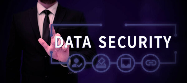 Handwriting text Data Security, Conceptual photo Confidentiality Disk Encryption Backups Password Shielding