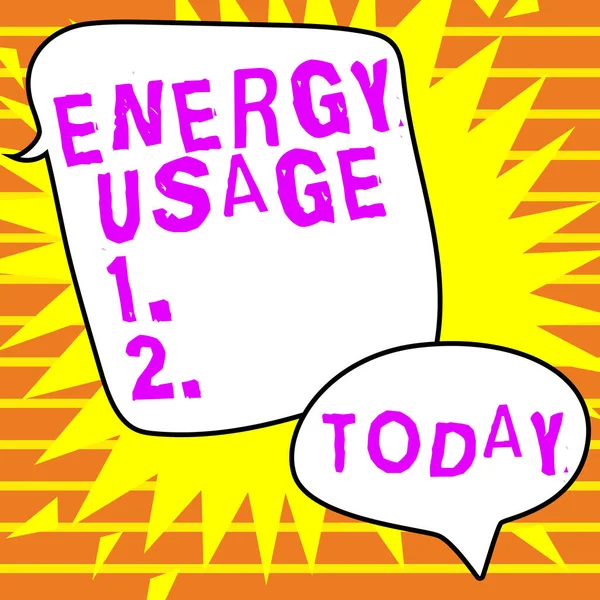 能源使用 互联网概念在一个过程或系统中消耗或使用的能源数量 — 图库照片
