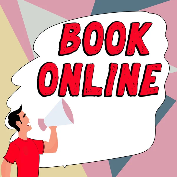 Tekst Pisma Ręcznego Book Online Business Idea Zarezerwuj Zakwaterowanie Bilety — Zdjęcie stockowe