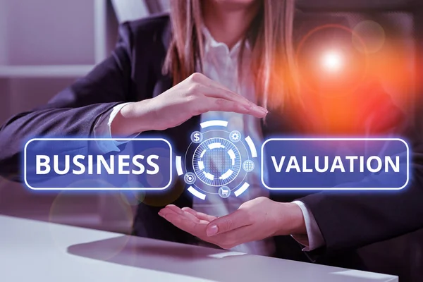 Концептуальный Дисплей Оценка Бизнеса Обзор Бизнеса Определяющий Экономическую Ценность Бизнеса — стоковое фото