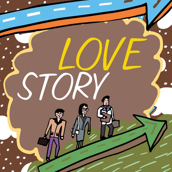 Концептуальный Дисплей Love Story Word Written Something Novel Movie Love — стоковое фото