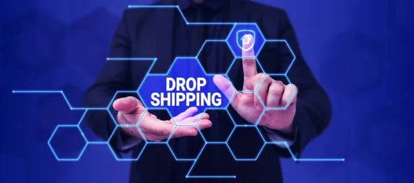 Schild Mit Drop Shipping Schaufenster Für Geschäfte Waren Von Einem — Stockfoto