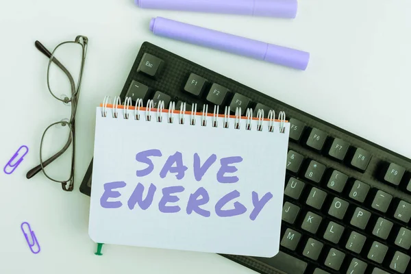 Schilder Mit Energiesparen Geschäftsansatz Zur Verringerung Des Stromverbrauchs Ein Ähnliches — Stockfoto