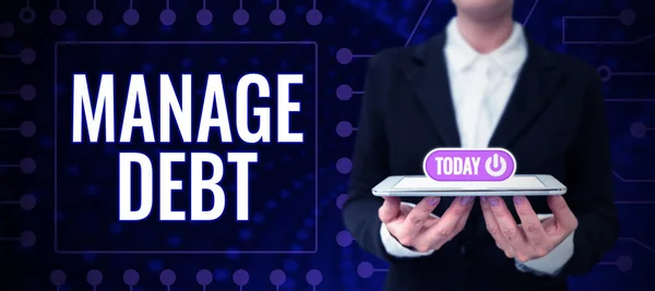 Sign Displaying Manage Debt Concept Meaning Unofficial Agreement Unsecured Creditors — Stock Photo, Image