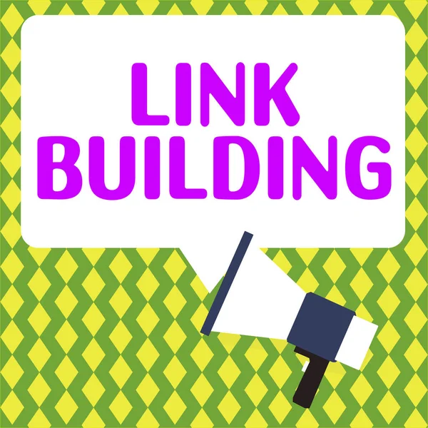 Handschrift Tekst Link Building Concept Betekent Seo Term Exchange Links — Stockfoto