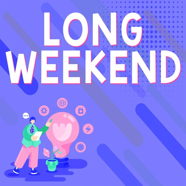 Wyświetlacz Koncepcyjny Długi Weekend Przegląd Biznesowy Przedłużone Wakacje Sezon Wakacyjny — Zdjęcie stockowe