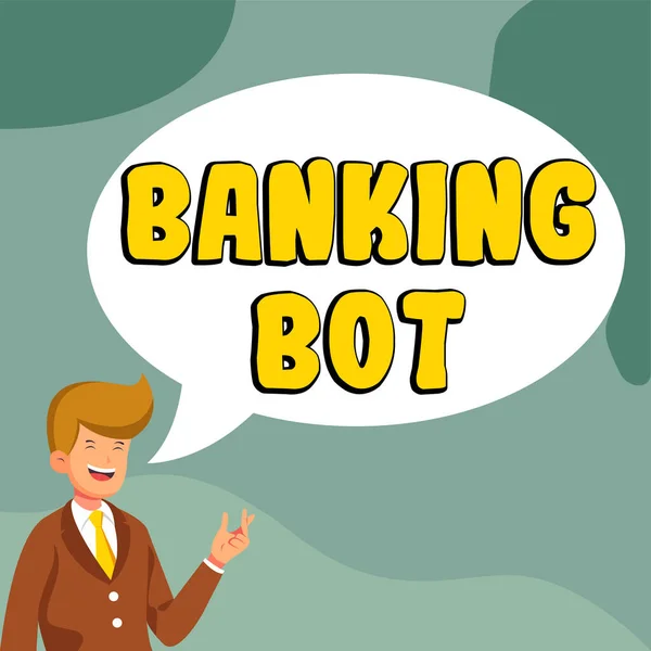 Bankacılık Robotu Sunan Metin Başlığı Nternet Üzerinden Otomatik Bankacılık Görevleri — Stok fotoğraf