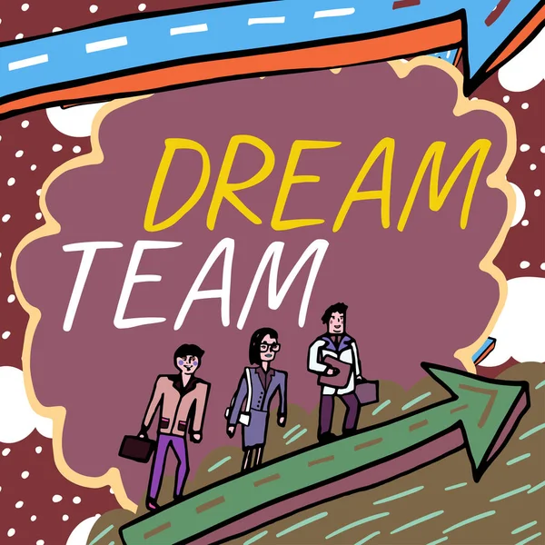 Εννοιολογική Λεζάντα Dream Team Word Prefered Unit Ομάδα Που Κάνουν — Φωτογραφία Αρχείου