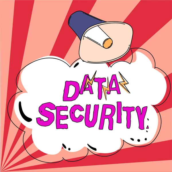显示数据安全 业务概述保密磁盘加密备份密码屏蔽的文本标志 — 图库照片