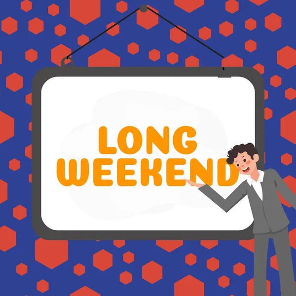 Teken Weergave Van Lang Weekend Zakelijk Idee Langdurige Vakantie Vakantie — Stockfoto