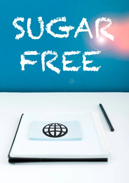 Escrevendo Exibindo Texto Sugar Free Vitrine Negócios Contendo Uma Substância — Fotografia de Stock