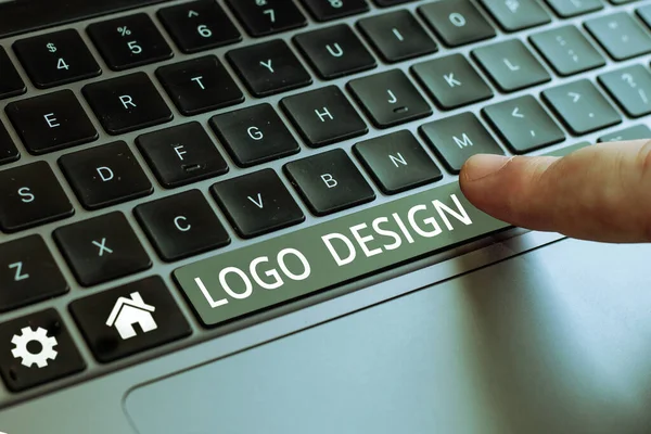 Yazısı Metin Logosu Tasarımı Fikri Bir Grafik Temsili Veya Şirket — Stok fotoğraf