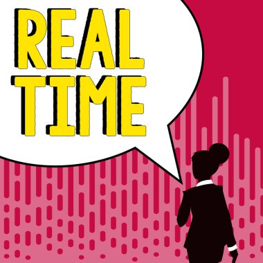 İlham kaynağı olan Real Time, Business konseptini gösteren metin, süreçlerin ya da olayların meydana geldiği süreyi gösterir