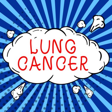 Akciğerlerde başlayan anormal hücrelerin kontrolsüz büyümesi için kullanılan ilham kaynağı Lung Cancer 'ı gösteren metin