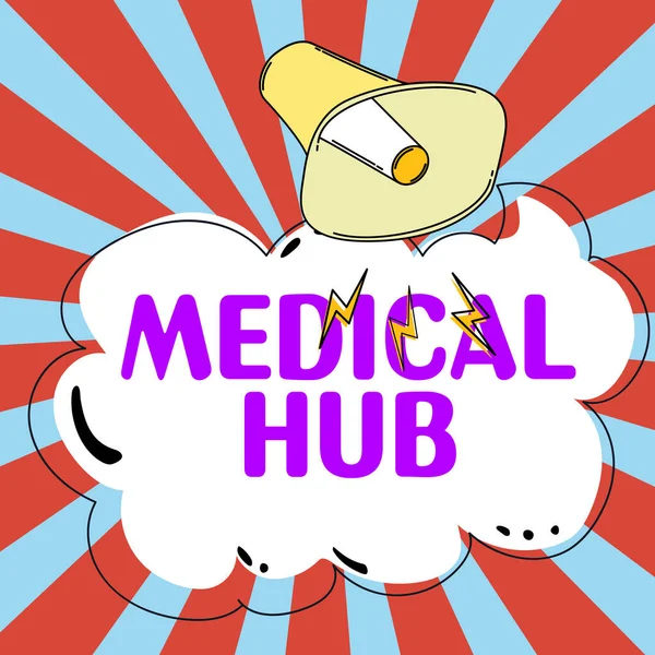 Medical Hub 표시하는 텍스트 Business Conception Common Connection Point Medical — 스톡 사진