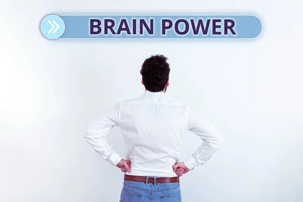 Sinal Texto Mostrando Brain Power Ideia Negócio Capacidade Compreender Para — Fotografia de Stock
