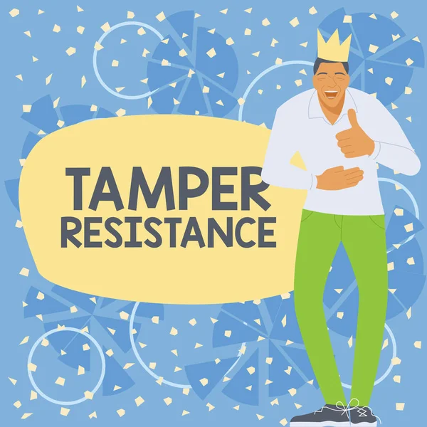 Handschrift Tamper Resistance Conceptuele Foto Resilent Aan Fysieke Schade Bedreigingen — Stockfoto