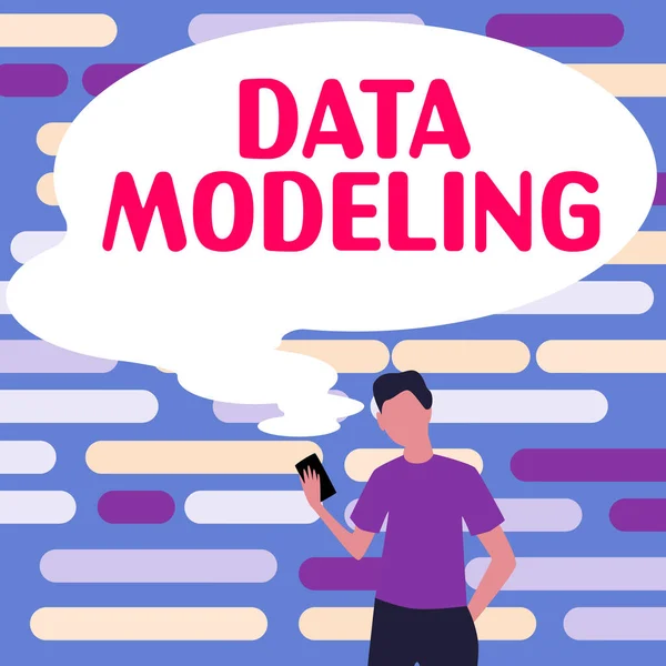 Text Med Datamodellering Affärsöversiktsprocess För Överföring Data Mellan Datalagringssystem — Stockfoto