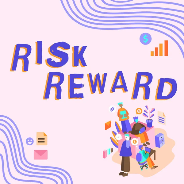 Conceptual Caption Risk Reward Concept Meaning Assess Profit Potential Trade — Stock fotografie