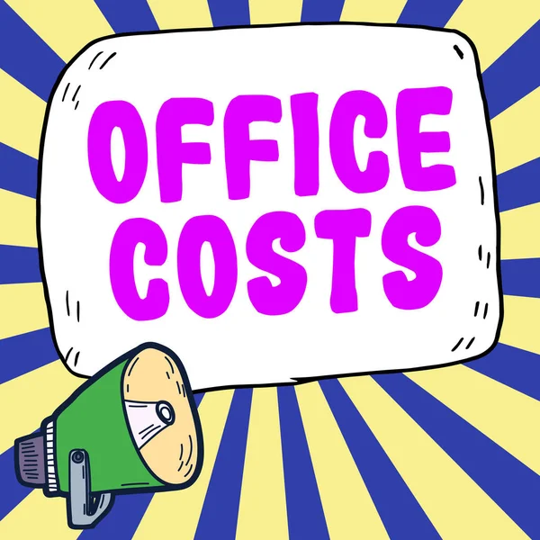 オフィス費用を提示するテキストキャプション 作業室の費用をカバーするために家主に支払われるビジネスショーケースの金額 — ストック写真