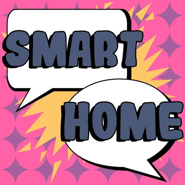 Inspiración Mostrando Signo Smart Home Negocio Escaparate Automatización Sistema Control —  Fotos de Stock