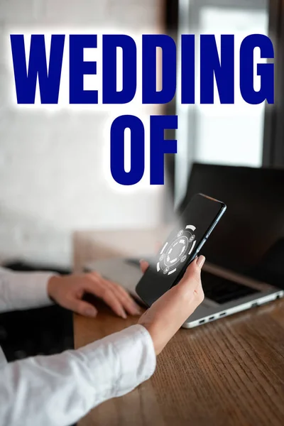 Pisanie Tekstu Wedding Business Pomysł Ogłaszając Mężczyzna Kobieta Teraz Jako — Zdjęcie stockowe
