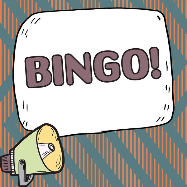 Handschrifttekst Bingo Business Overzicht Kansspel Waarbij Elke Speler Nummers Afdrukt — Stockfoto
