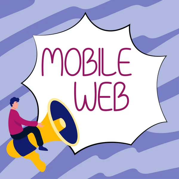 Texto Que Mostra Inspiração Mobile Web Word Escrito Serviços Internet — Fotografia de Stock