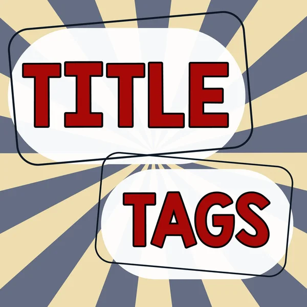 Title Tags 페이지의 타이틀을 지정하는 Html 요소를 콘셉트 — 스톡 사진