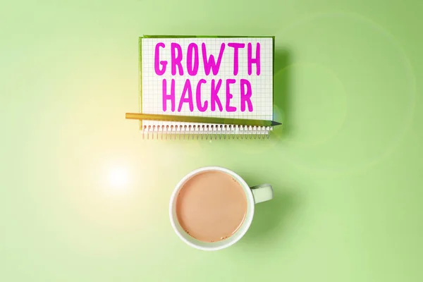 Handschrift Teken Growth Hacker Conceptuele Foto Het Algemeen Veel Mogelijk — Stockfoto