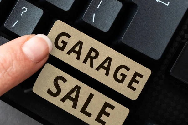 Inspiration showing sign Garage Sale, Business concept sale of miscellaneous household goods often held in the garage