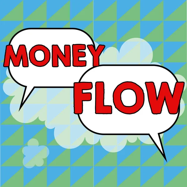 Texto Escritura Mano Money Flow Internet Concept Aumento Disminución Cantidad — Foto de Stock