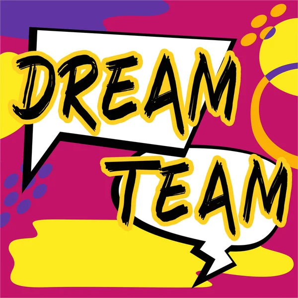 Χειρόγραφο Κείμενο Dream Team Εννοιολογική Φωτογραφία Προτιμώμενη Μονάδα Ομάδα Που — Φωτογραφία Αρχείου