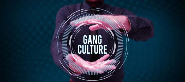 Legenda Conceitual Gang Cultura Palavra Para Organização Particular Criminosos Grupo — Fotografia de Stock