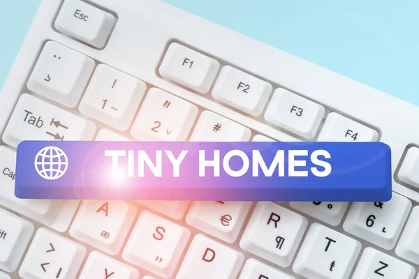 Tekstbord Met Tiny Homes Conceptuele Foto Huizen Bevatten Slechts Één — Stockfoto
