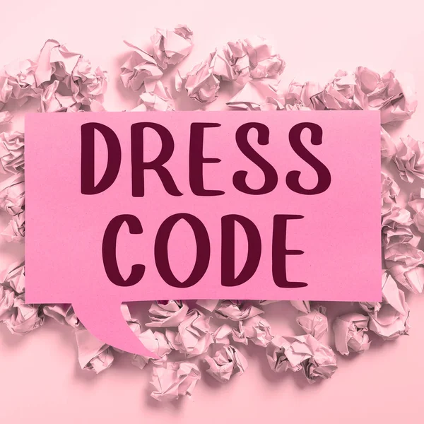 Legenda Conceitual Dress Code Ideia Negócio Uma Maneira Aceita Vestir — Fotografia de Stock