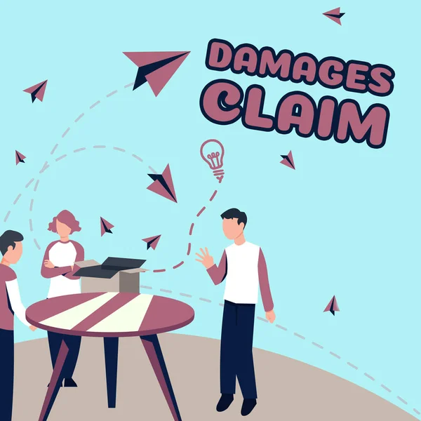 Conceptual Caption Damages Claim Word Written Demand Compensation Perigate Insurance — Stock Fotó