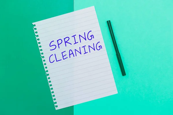Handwriting Text Spring Cleaning Business Approach Practice Thoroughly Cleaning House — Stock Photo, Image