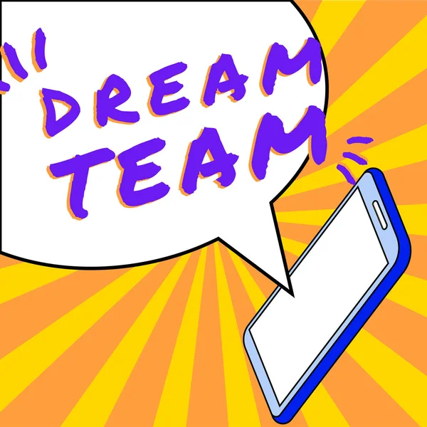 Текст Показывающий Вдохновение Dream Team Концептуальное Фото Предпочтительный Блок Группа — стоковое фото